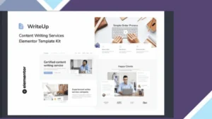 WriteUp - Content Writing Services Elementor Template Kit