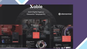 Xable - Dark Digital Agency Elementor Pro Template Kit
