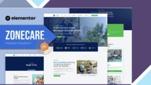 Zonecare - Disability Foundation Elementor Template Kit